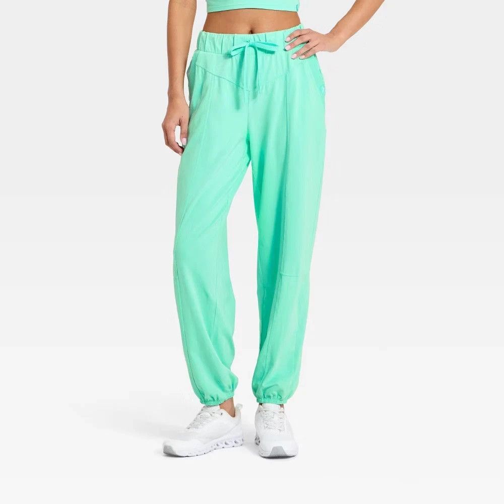 JoyLab Women's Washed Jersey Jogger Pants Mint Green XL NWT